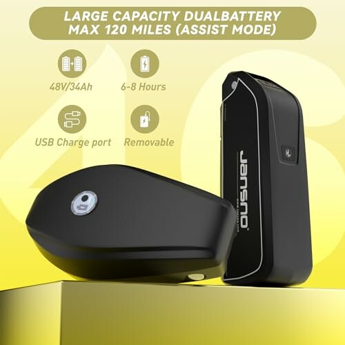Dual battery for electric bike with 120-mile assist mode