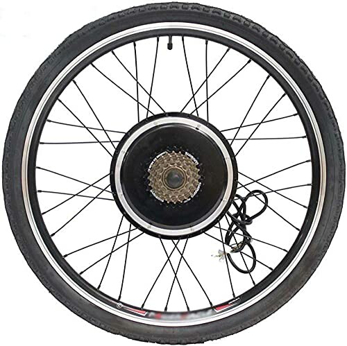 Electric bicycle wheel with motor hub and spokes