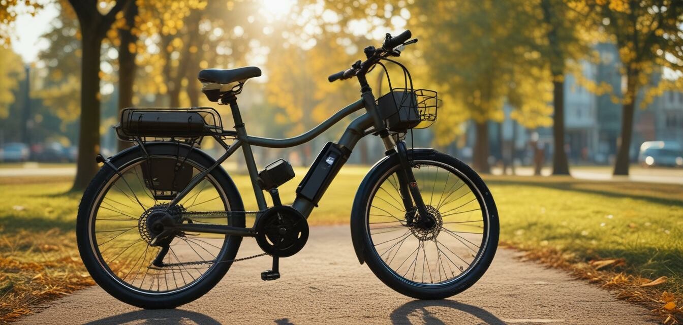 Electric bike locked in a park