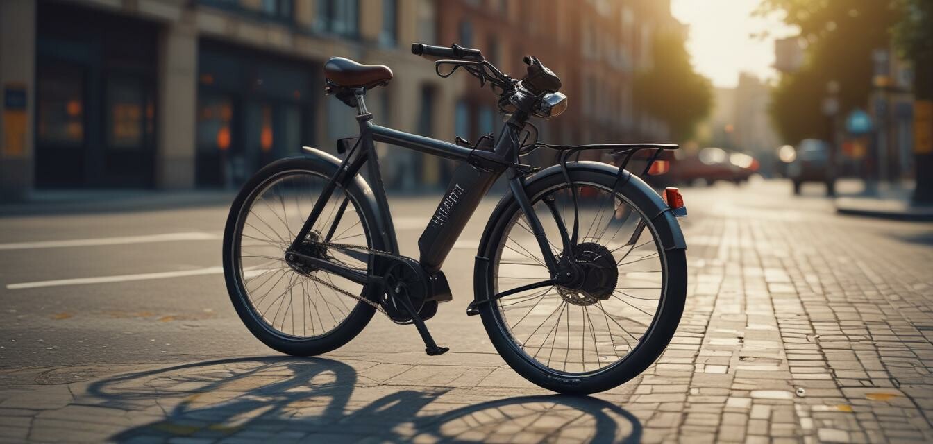 Electric bike locked to a street sign