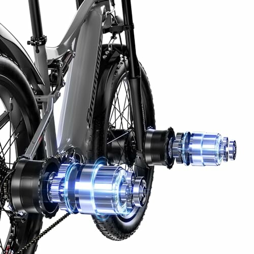Illustration of an electric bike motor mechanism