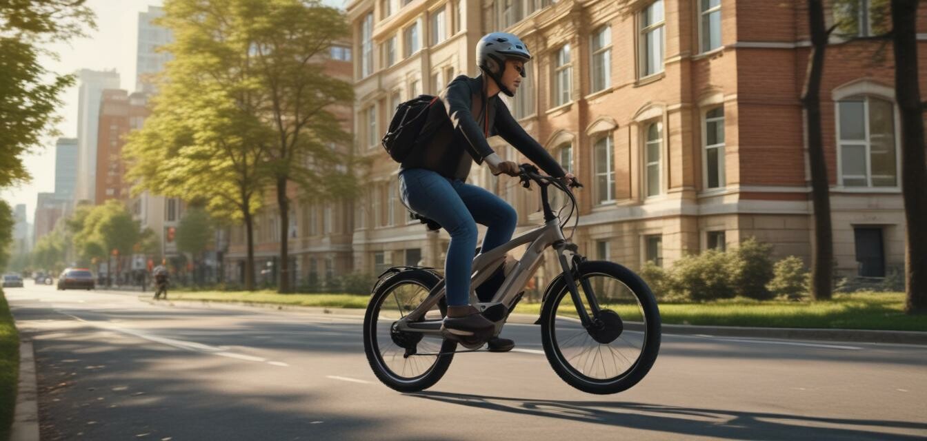 Folding electric bike on road